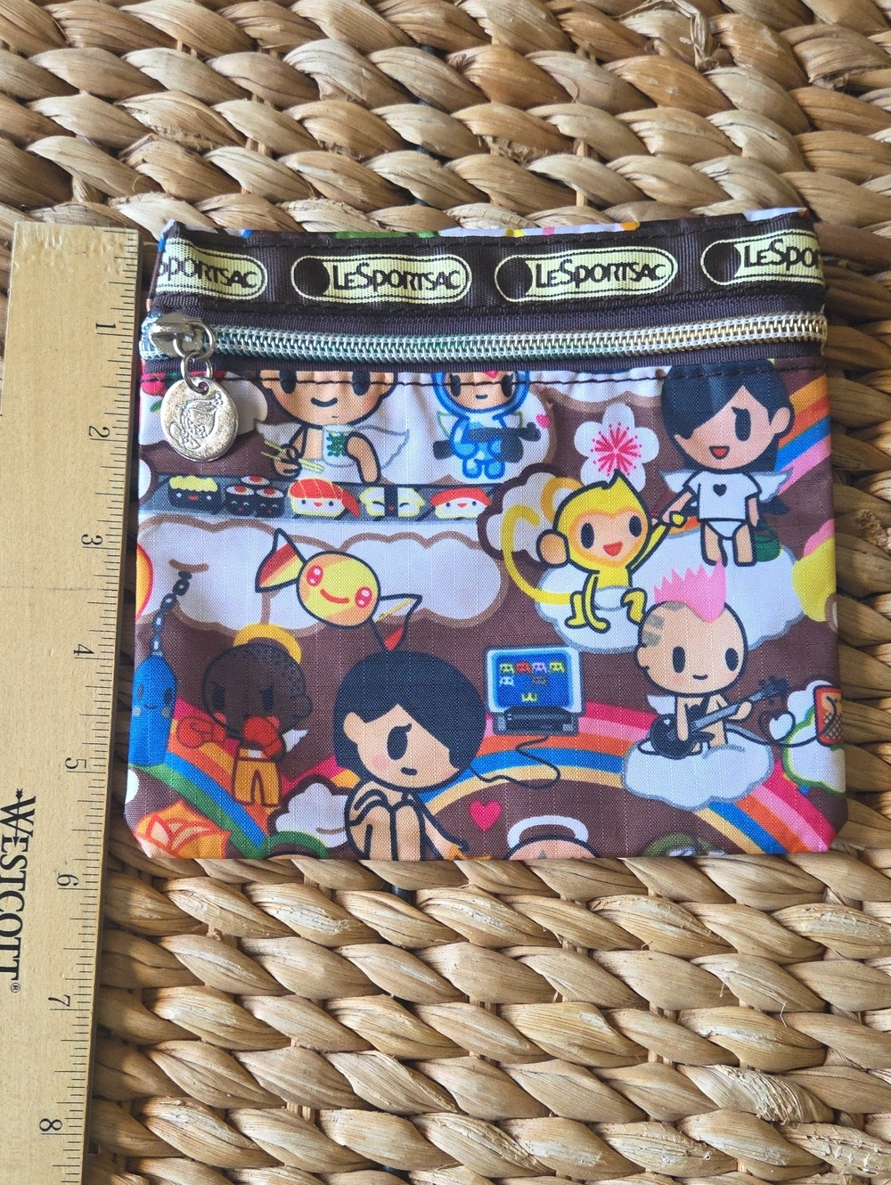 LeSportsac Brown Multicolor Character Print Coin Pouch